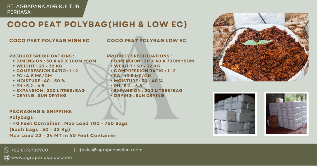 COCO PEAT POLYBAG biggest manufacturer in Indonesia